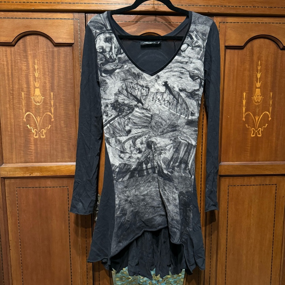Y2K All Saints Edita l/s dress tee AW08 goth